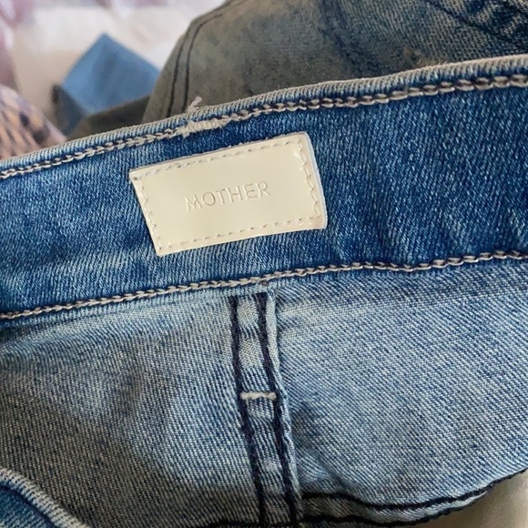 Mother / Swooner Ankle Fray Jeans Losing Control Skinny Leg High Rise Jeans 25 - Picture 7 of 10